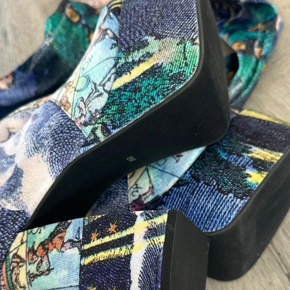 Dolls Kill Blue Multicolor Astrological Platform Heels - Picture 5 of 8